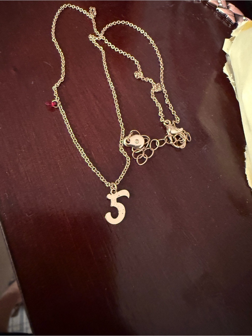 Gold Number 5 Pendant Necklace - Women Jewelry